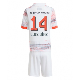 Billige Fotballdrakt Bayern Munich Luis Diaz #14 Replika Bortedraktsett Barn 2025-26 Kortermet (med bukser)